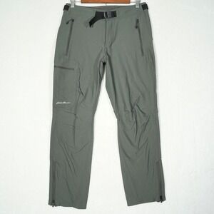 Eddie Bauer First Ascent Mens Small Sage Green 3XDRY Technical Hiking Pants Belt